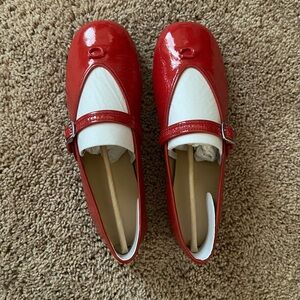 Coach Sport Red Crinkled Flats
